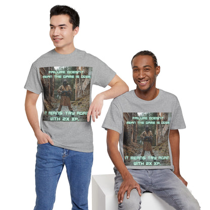 Gamer Motivational Tee - "Failure Doesn't Mean The Game Is Over" Retro RPG Graphic Shirt