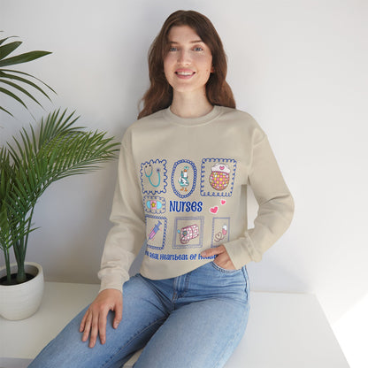 Nurses Heartbeat of Healthcare Sweatshirt – Cute Medical Worker Crewneck, Nurse Appreciation Gift, Healthcare Hero Pullover