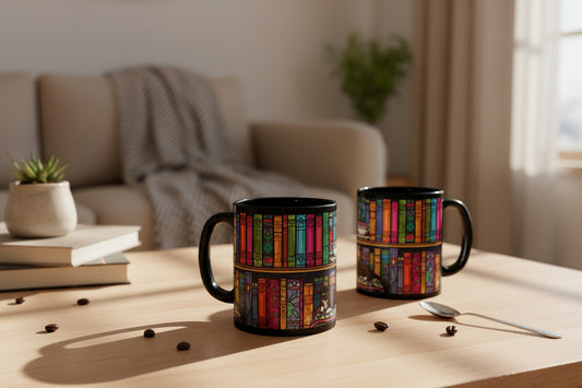 Black Cat Stained Glass Mug – Colorful Gothic Cat Coffee Mug, Artistic Cat Lover Gift, Vibrant Mosaic Cat Cup (11oz & 15oz)