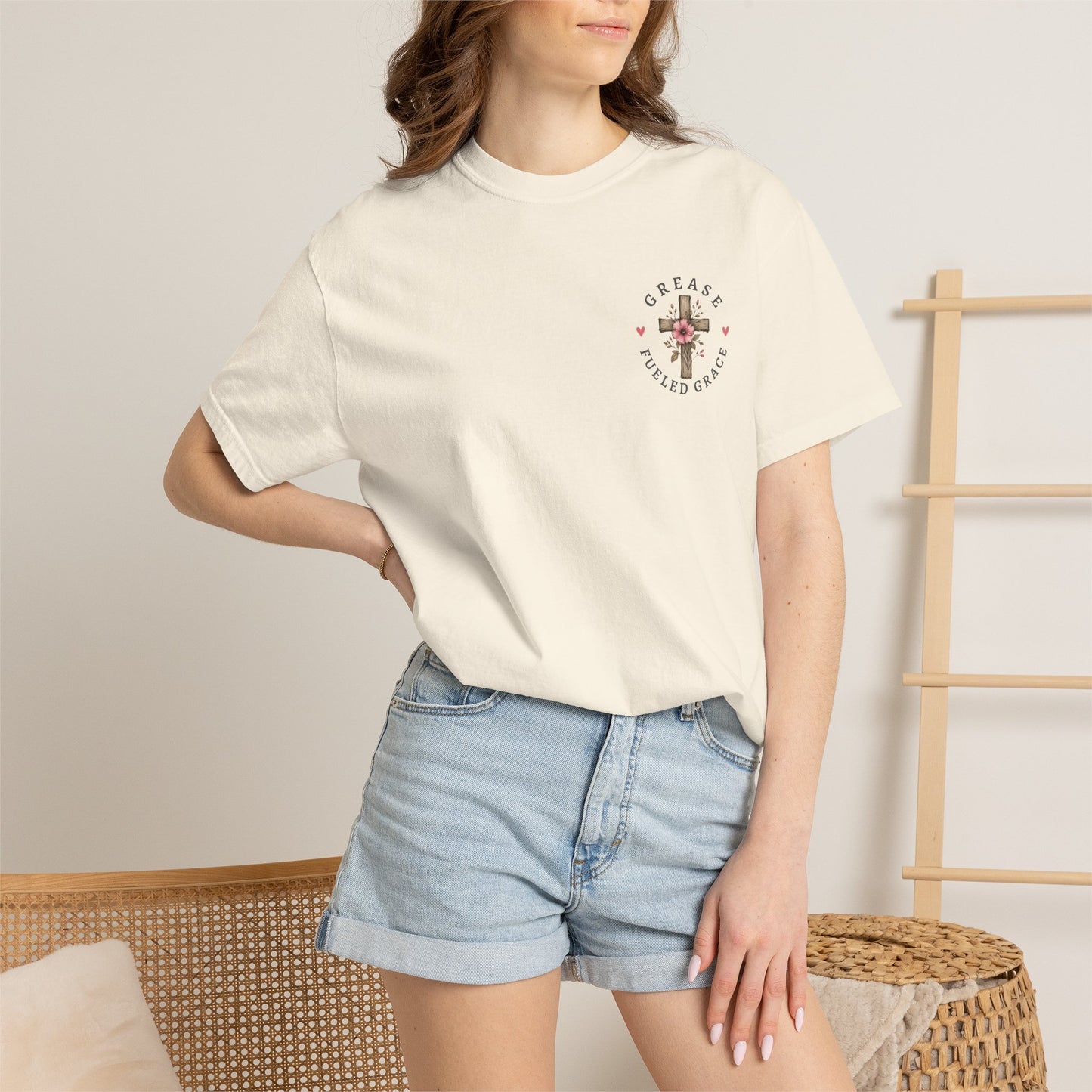 God Is Good All the Time T-Shirt – Christian Faith Tee with Cross & Heart Design, Inspirational Religious Shirt for Everyday Wear