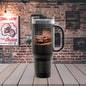40oz Insulated Travel Mug — Vintage Pickup & American Flag Design