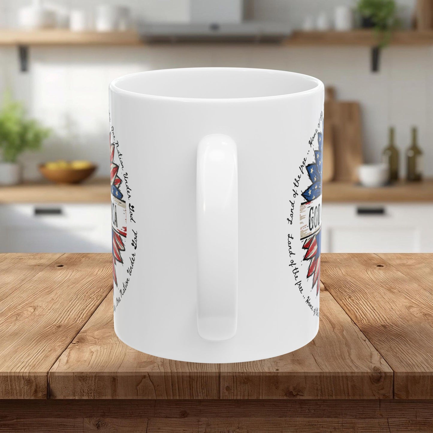 God Bless America Ceramic Mug — Patriotic 4th of July Coffee Cup (11oz & 15oz)