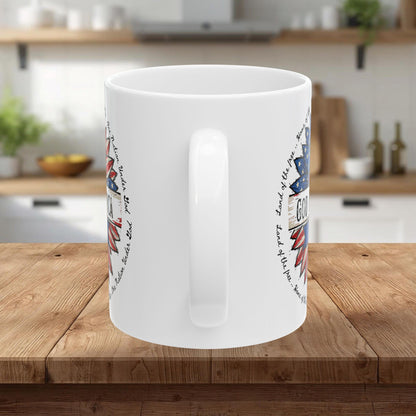 God Bless America Ceramic Mug — Patriotic 4th of July Coffee Cup (11oz & 15oz)