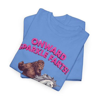 Onward Sparkle Farts Bigfoot Unicorn T-Shirt | Funny Graphic Tee | Gildan 5000