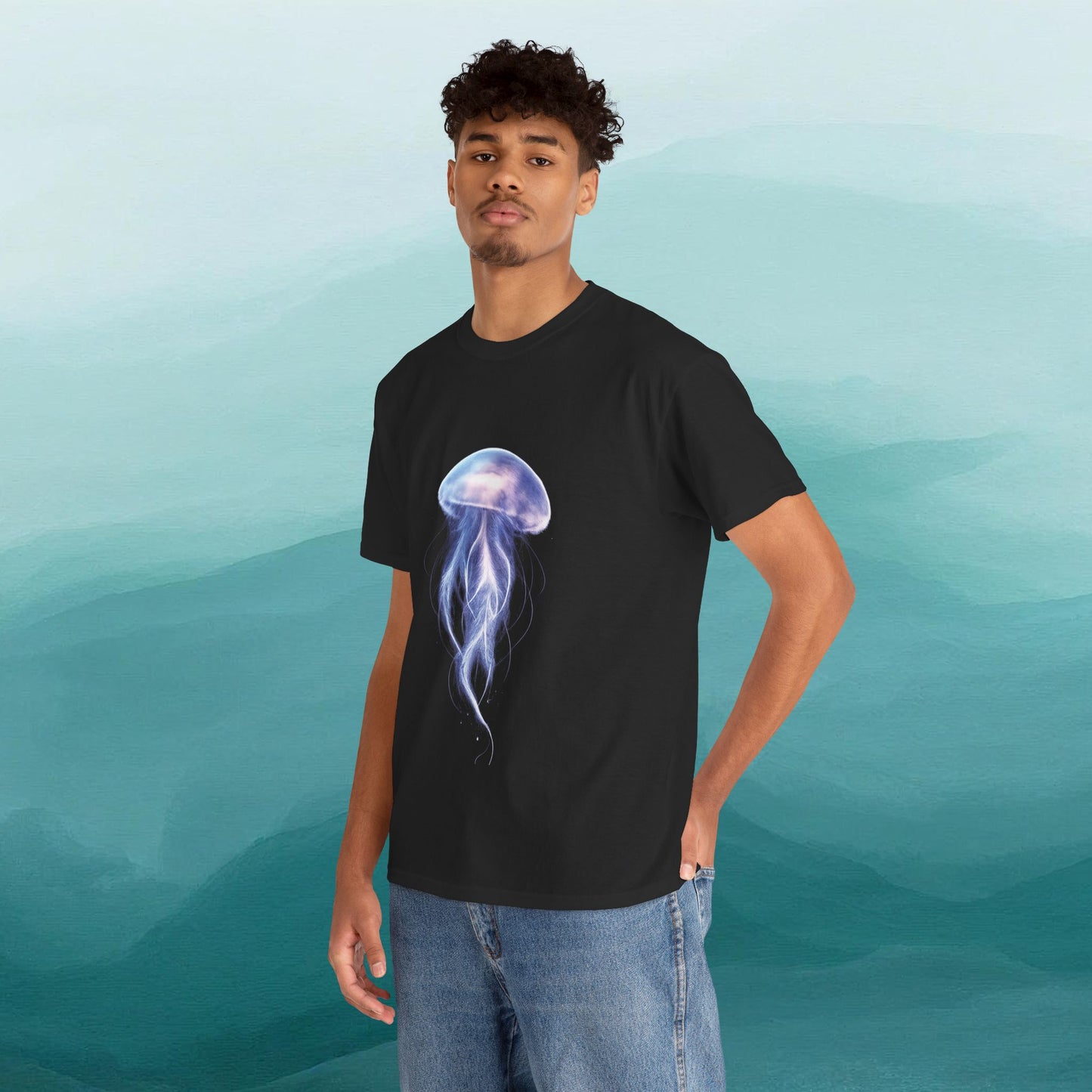 Bioluminescent Jellyfish T-Shirt | Glow Ocean Tee | Vaporwave Aesthetic | Gildan 5000