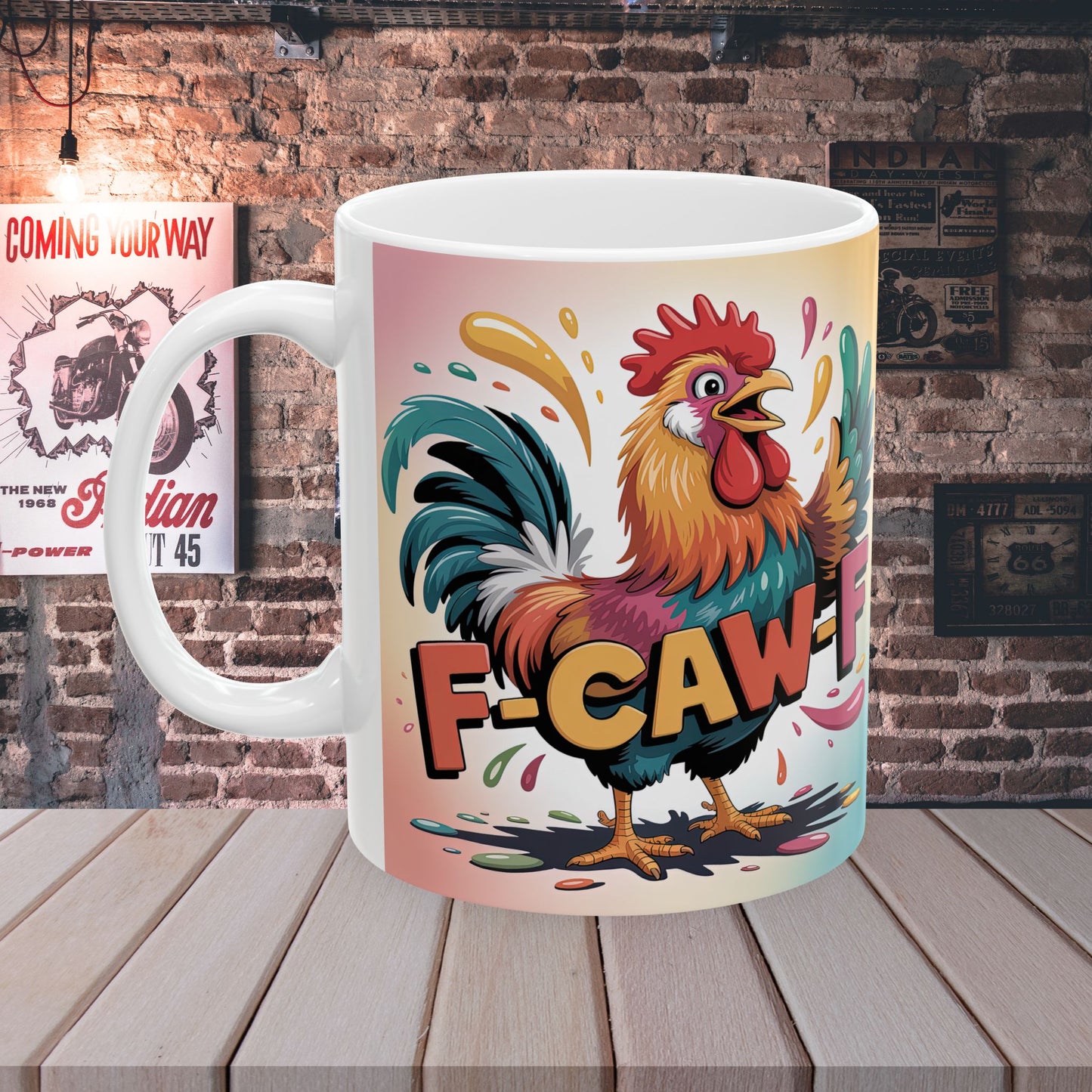 Sassy Rooster F-CAW-F  Coffee Mug – Ceramic Gift Mug, 11 oz or 15 oz