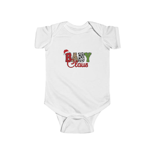 Baby Claus Leopard Santa Infant Bodysuit – Cute Christmas Baby Onesie