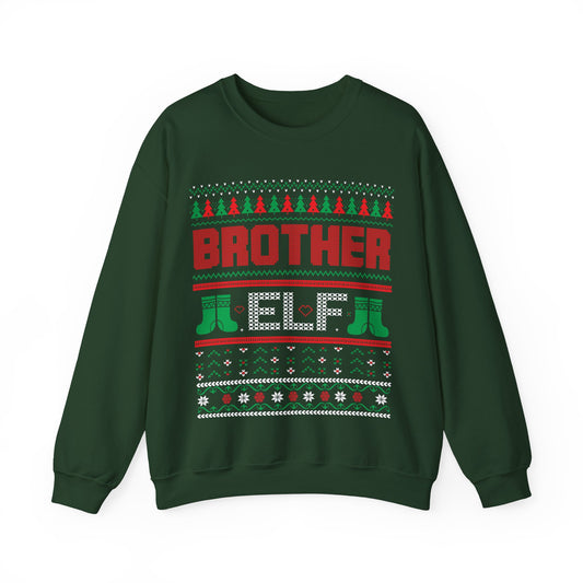 Brother Elf Sweatshirt — Funny Christmas Holiday Ugly Sweater Crewneck/ matching Christmas sweaters