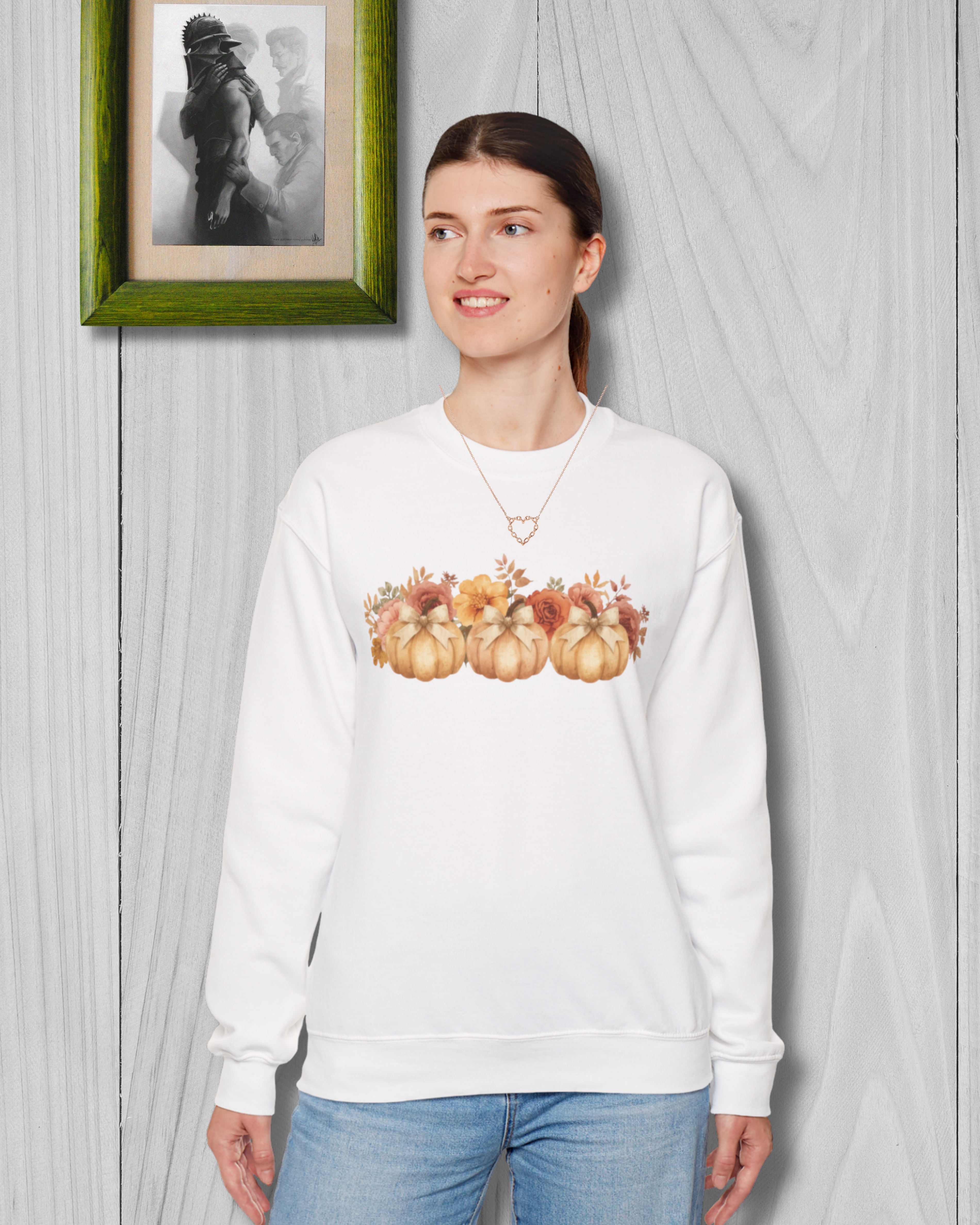 Pumpkin Floral Sweatshirt | Cozy Fall Crewneck | Autumn Gift, Thanksgiving Apparel, Casual Sweater, Harvest Decor, Seasonal Fashion