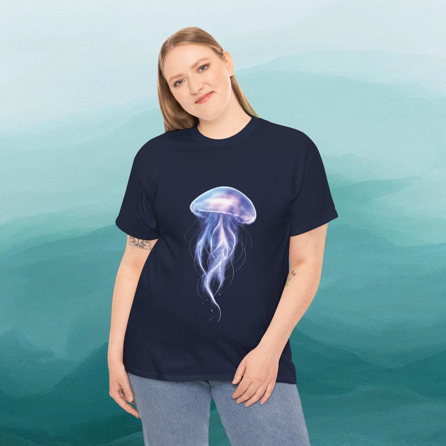 Bioluminescent Jellyfish T-Shirt | Glow Ocean Tee | Vaporwave Aesthetic | Gildan 5000