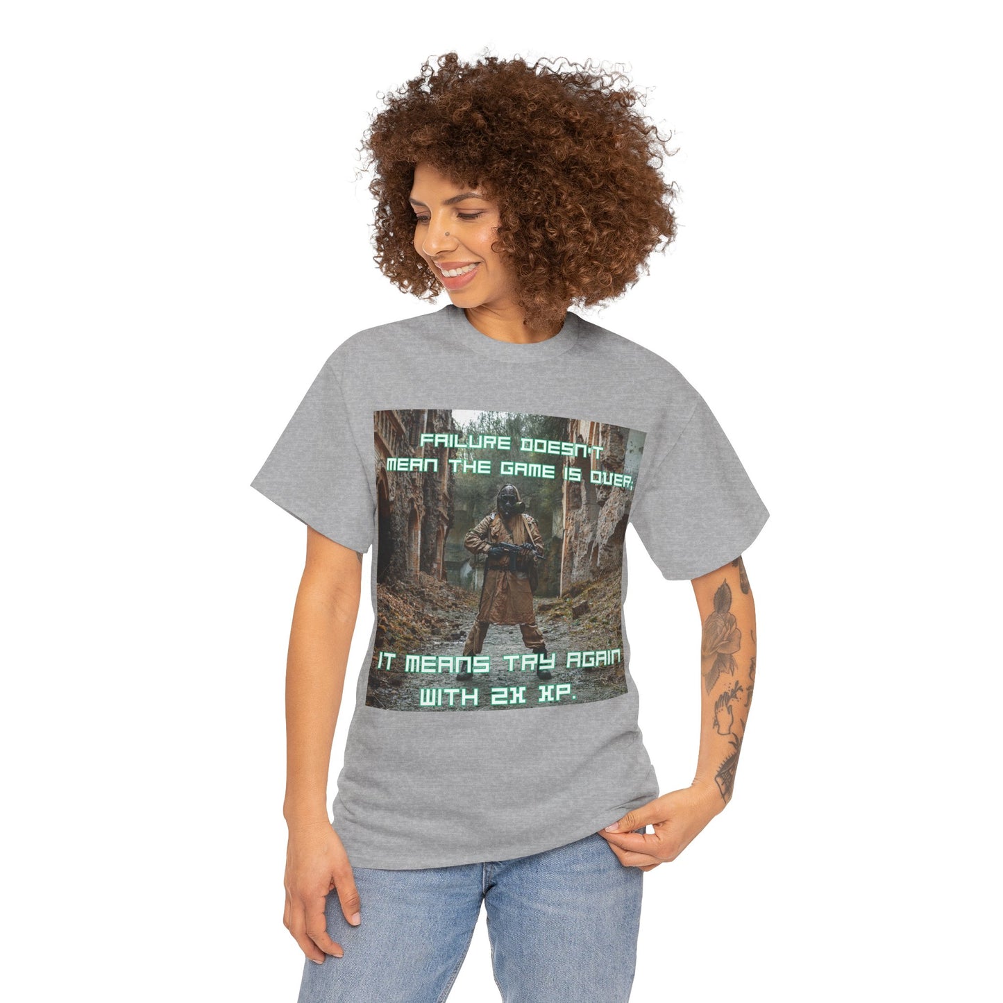 Gamer Motivational Tee - "Failure Doesn't Mean The Game Is Over" Retro RPG Graphic Shirt