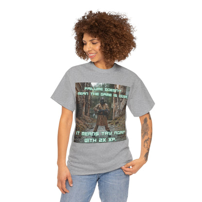 Gamer Motivational Tee - "Failure Doesn't Mean The Game Is Over" Retro RPG Graphic Shirt