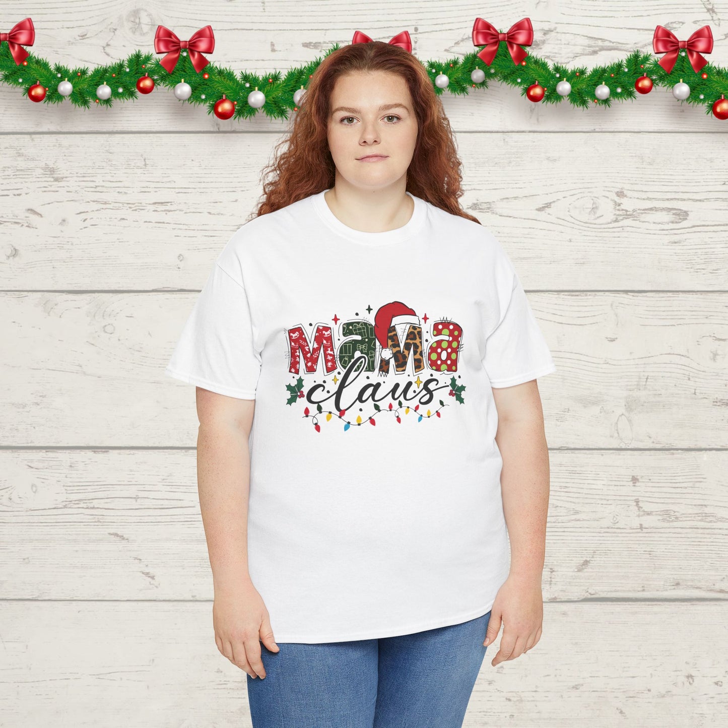 Mama Claus Christmas T-Shirt – Festive Holiday Graphic Tee for Moms – Gildan 5000 Unisex