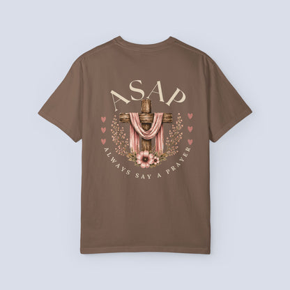 ASAP "Always Say A Prayer" T-Shirt — Christian Cross Graphic Tee