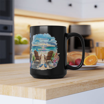 Beach Mug - "Salt & Sun Are My Therapy" Scenic Ocean Coffee Cup (11oz/15oz)