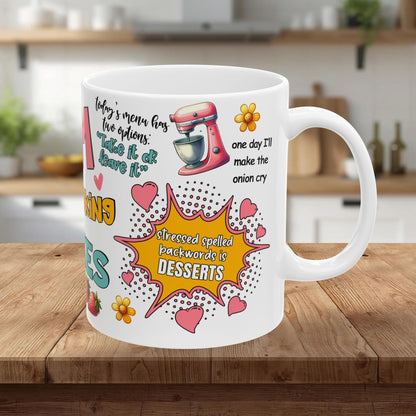 Mom Cooking Jokes Ceramic Mug — Funny Kitchen Mom Gift/ Gift Mug (11oz & 15oz)