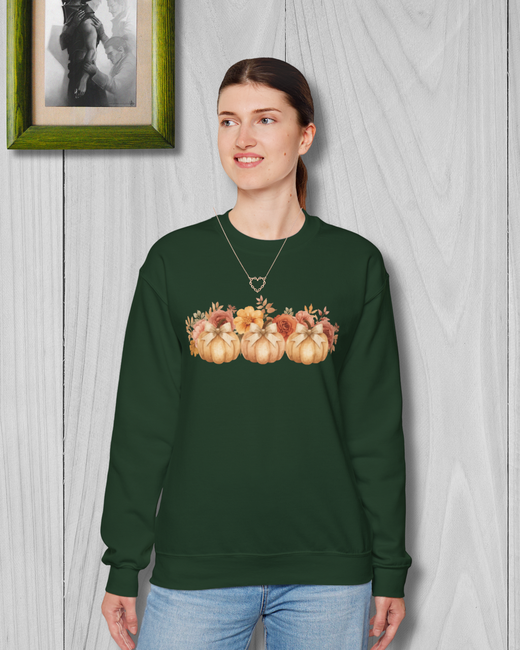 Pumpkin Floral Sweatshirt | Cozy Fall Crewneck | Autumn Gift, Thanksgiving Apparel, Casual Sweater, Harvest Decor, Seasonal Fashion
