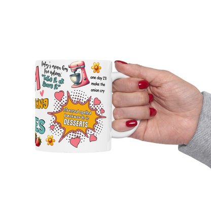 Mom Cooking Jokes Ceramic Mug — Funny Kitchen Mom Gift/ Gift Mug (11oz & 15oz)
