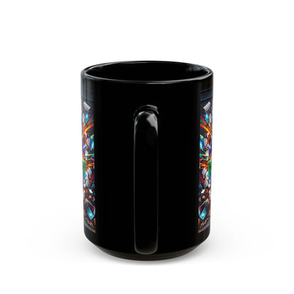 Gamer Controllers Black Mug, Colorful Retro Gaming Art, gift mug(11oz/15oz)