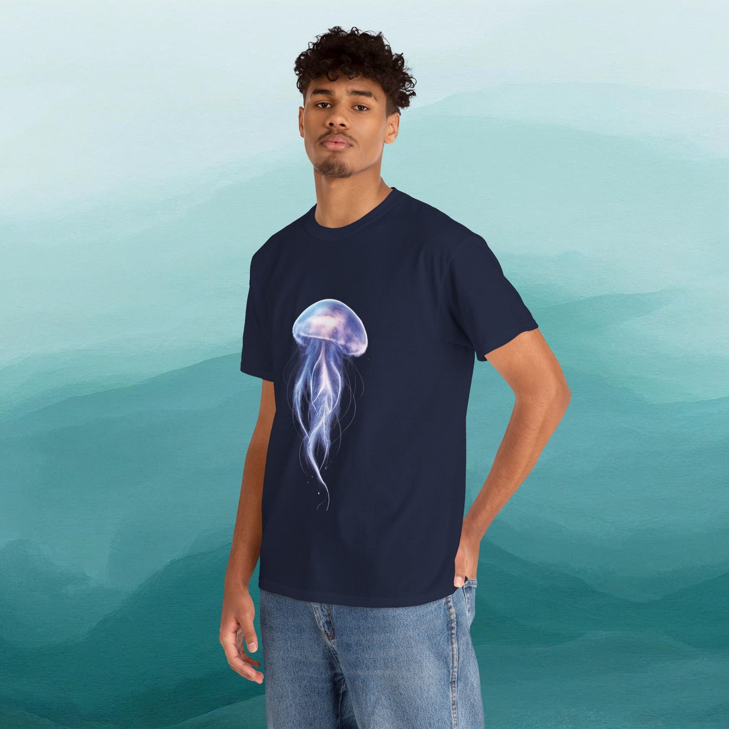 Bioluminescent Jellyfish T-Shirt | Glow Ocean Tee | Vaporwave Aesthetic | Gildan 5000