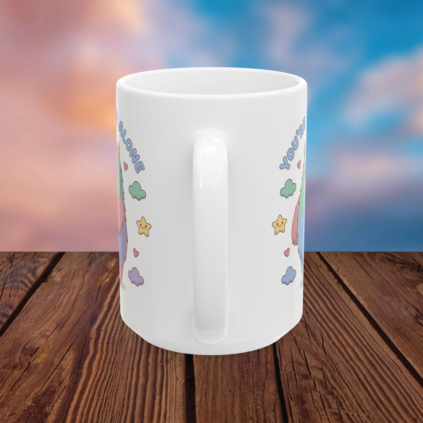 You’re Never Alone Mug – Cute Comfort Creature Ceramic Mug, Encouraging Gift Cup