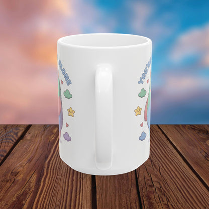 You’re Never Alone Mug – Cute Comfort Creature Ceramic Mug, Encouraging Gift Cup