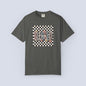 Blessed Checkerboard Floral Shirt | Retro Aesthetic Graphic Tee | Cute Trendy Boutique T-Shirt | Comfort Colors 1717 Unisex Tee
