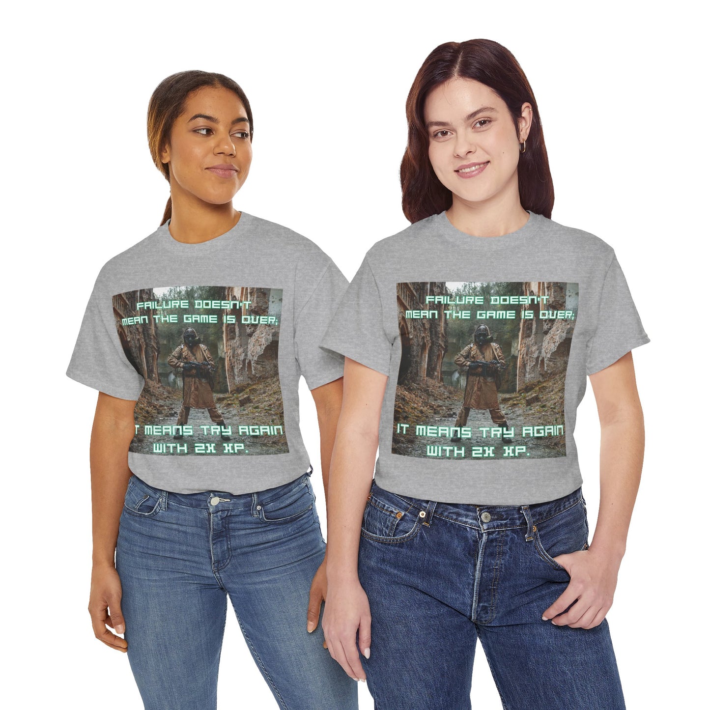 Gamer Motivational Tee - "Failure Doesn't Mean The Game Is Over" Retro RPG Graphic Shirt