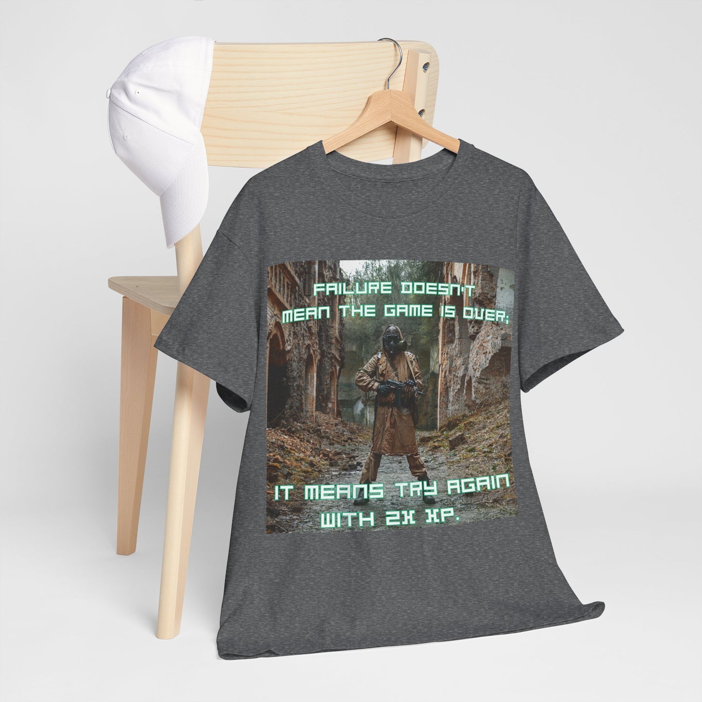 Gamer Motivational Tee - "Failure Doesn't Mean The Game Is Over" Retro RPG Graphic Shirt