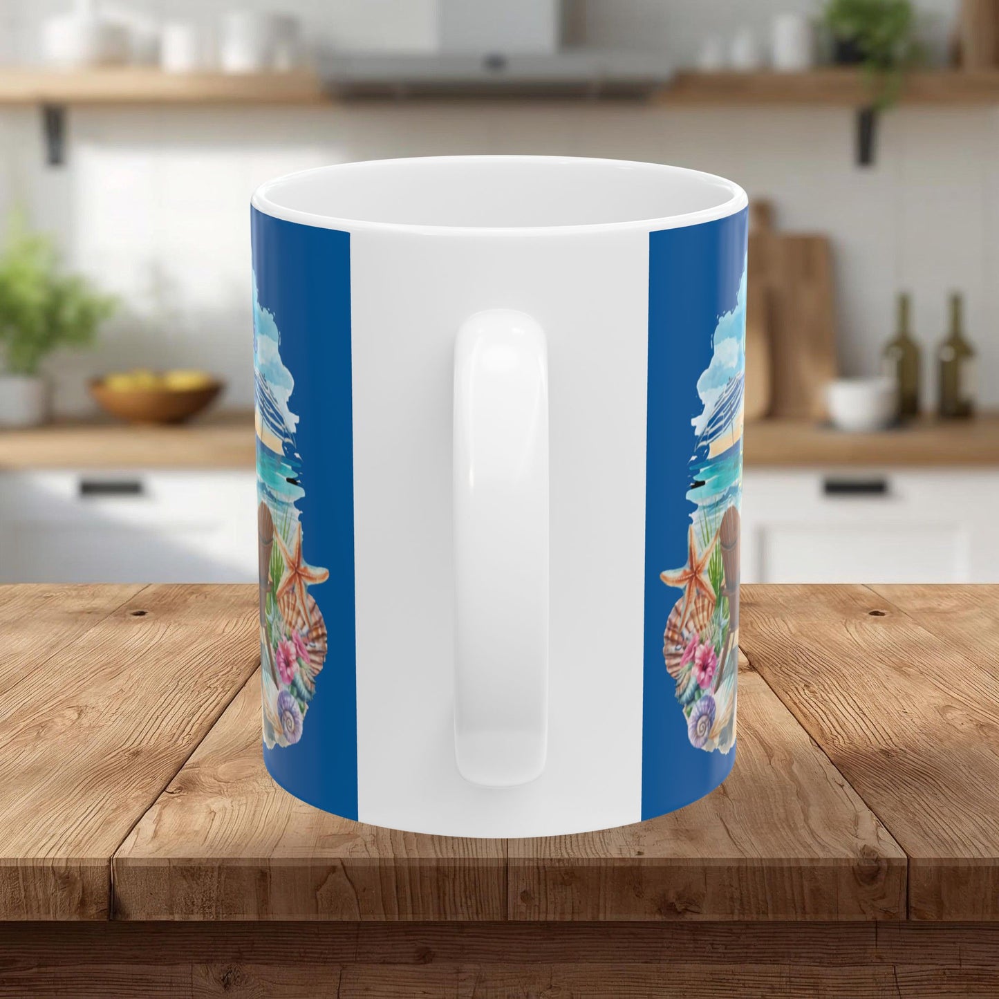 Beach-Themed Ceramic Mug - "Salt & Sun Are My Therapy" (11oz/15oz)