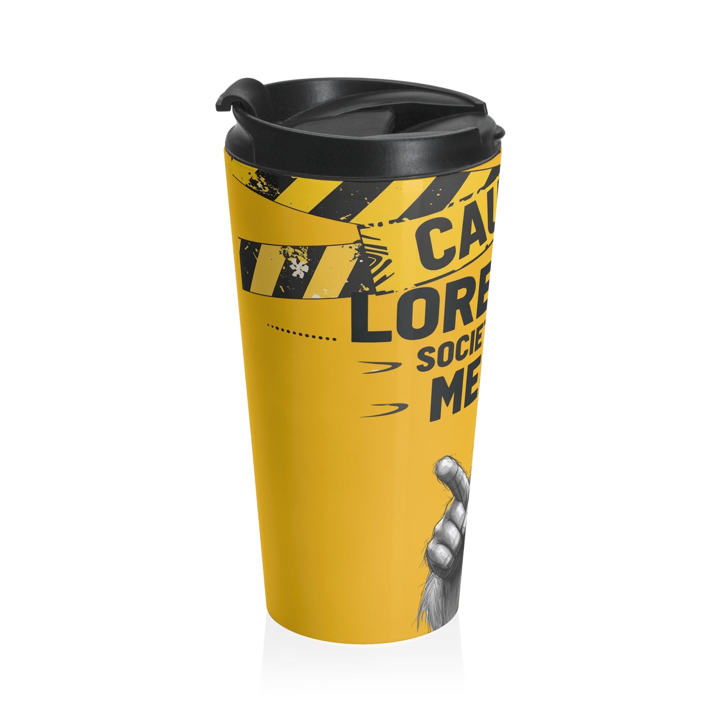 Caution: Lore Dump Society Member 15oz Stainless Steel Coffee Cup