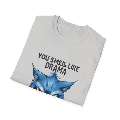 Funny Angry Cat T-Shirt — "You Smell Like Drama" Graphic Tee