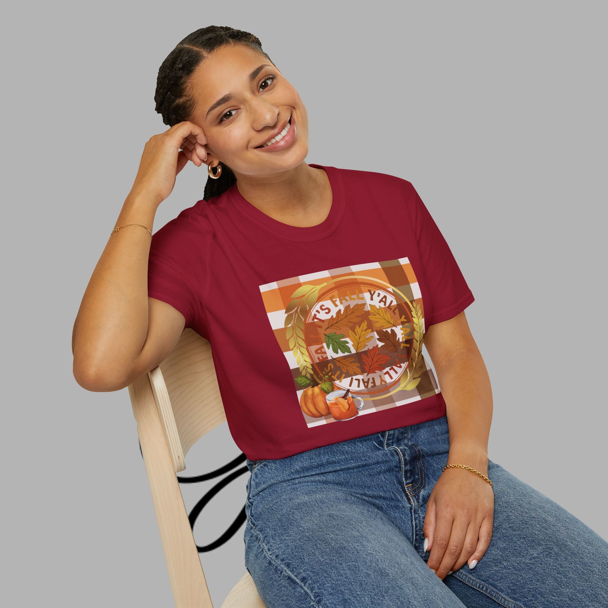 🍂 “It’s Fall Y’all” Tee, Autumn Vibes T-Shirt, Fall-Themed Tee, Unisex Casual Tee, Pumpkin Shirt, Thanksgiving Apparel, Cozy Fall Outfit