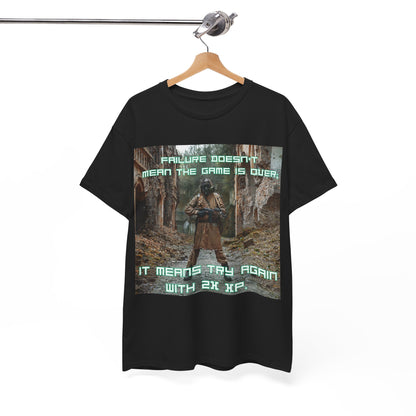 Gamer Motivational Tee - "Failure Doesn't Mean The Game Is Over" Retro RPG Graphic Shirt