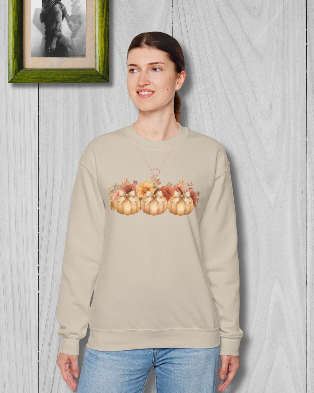 Pumpkin Floral Sweatshirt | Cozy Fall Crewneck | Autumn Gift, Thanksgiving Apparel, Casual Sweater, Harvest Decor, Seasonal Fashion