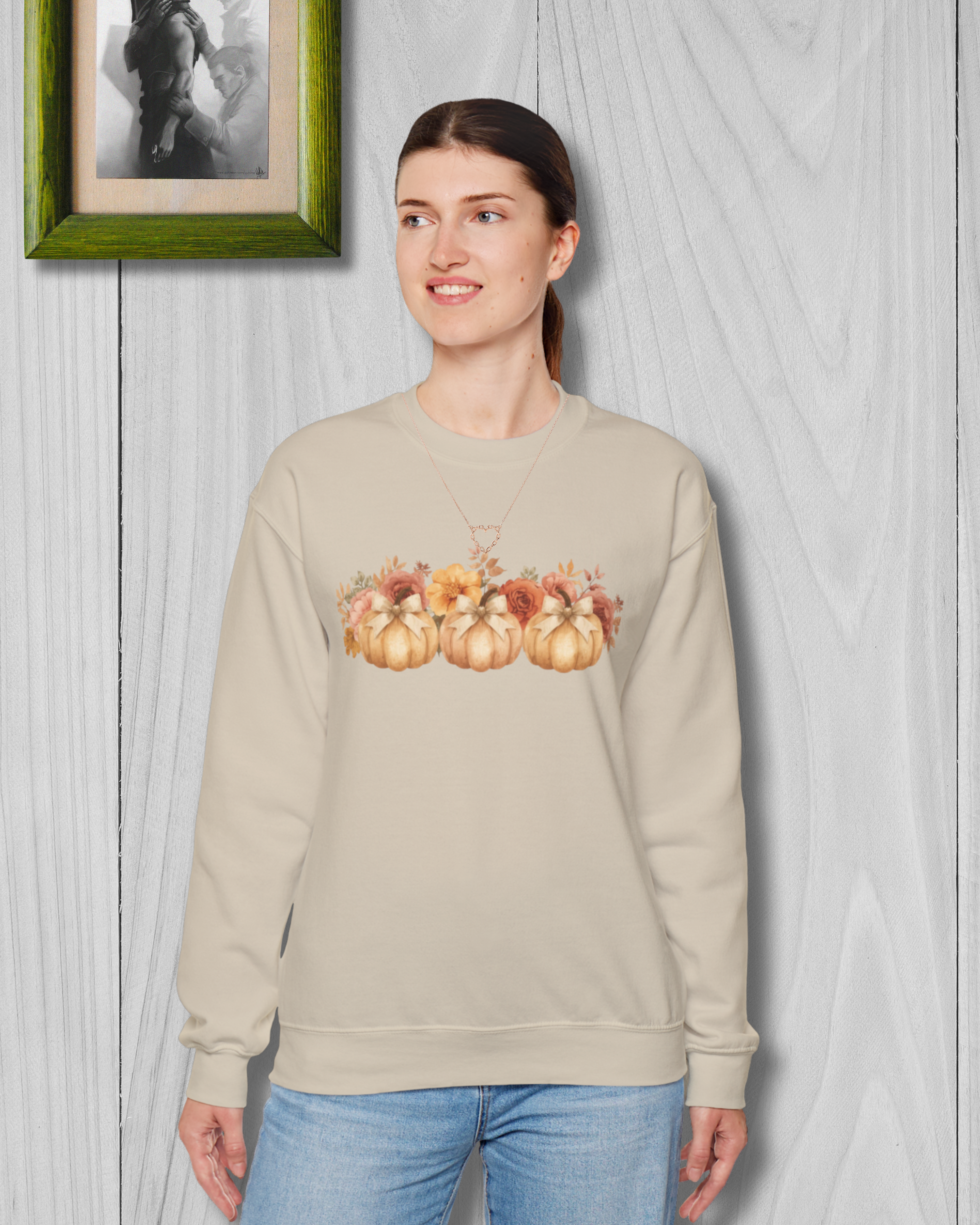 Pumpkin Floral Sweatshirt | Cozy Fall Crewneck | Autumn Gift, Thanksgiving Apparel, Casual Sweater, Harvest Decor, Seasonal Fashion