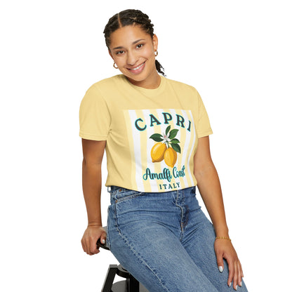 Capri Lemon Shirt, Amalfi Coast Italy Tee, Italian Summer Aesthetic Shirt, Lemon Graphic Tee, Vacation Outfit, Coastal European Style