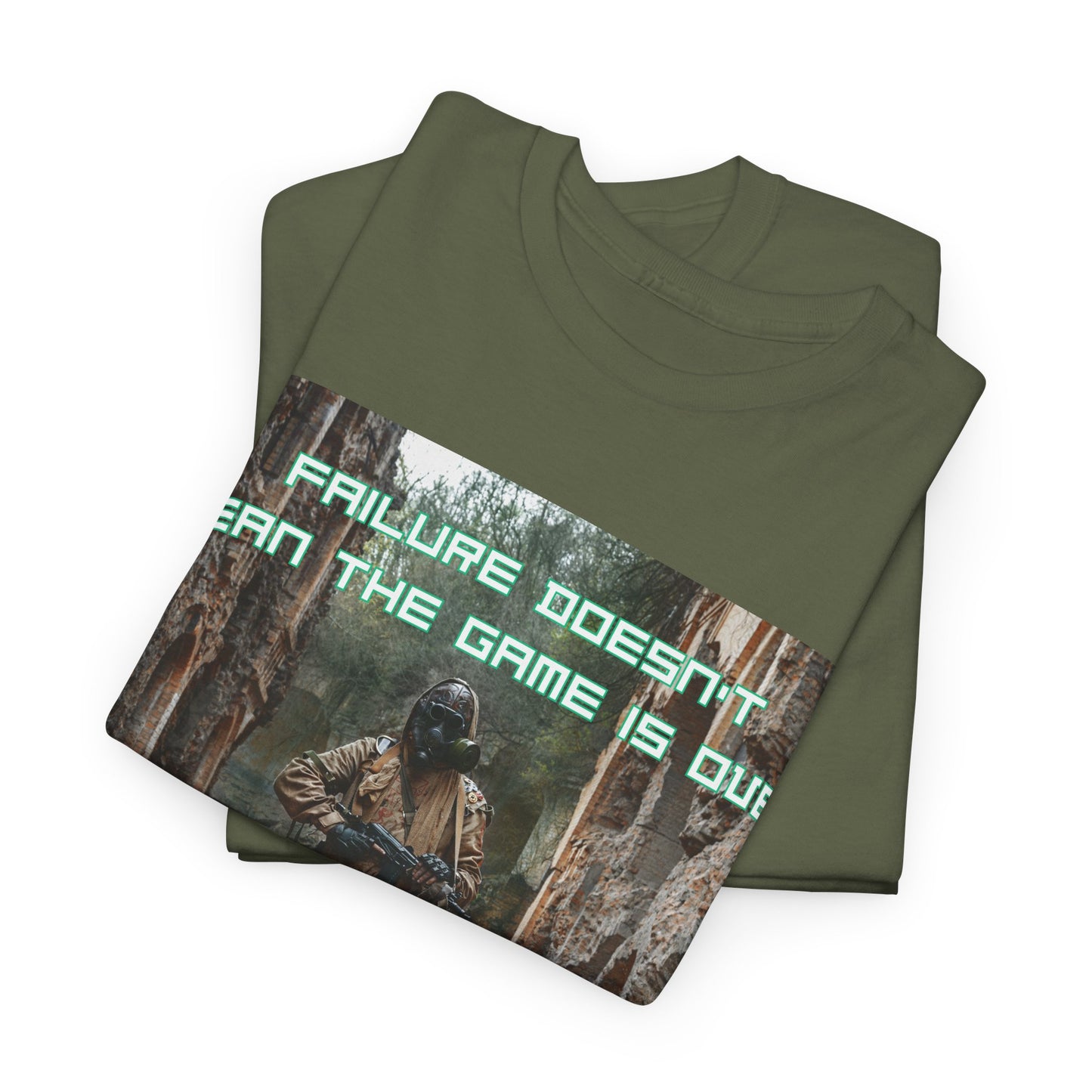 Gamer Motivational Tee - "Failure Doesn't Mean The Game Is Over" Retro RPG Graphic Shirt