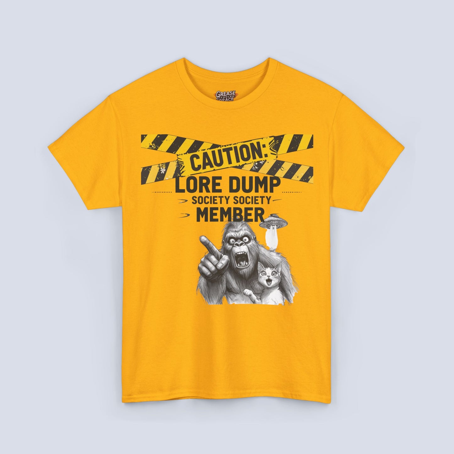 Caution: Lore Dump Society Member T-Shirt – Funny Fandom Graphic Tee