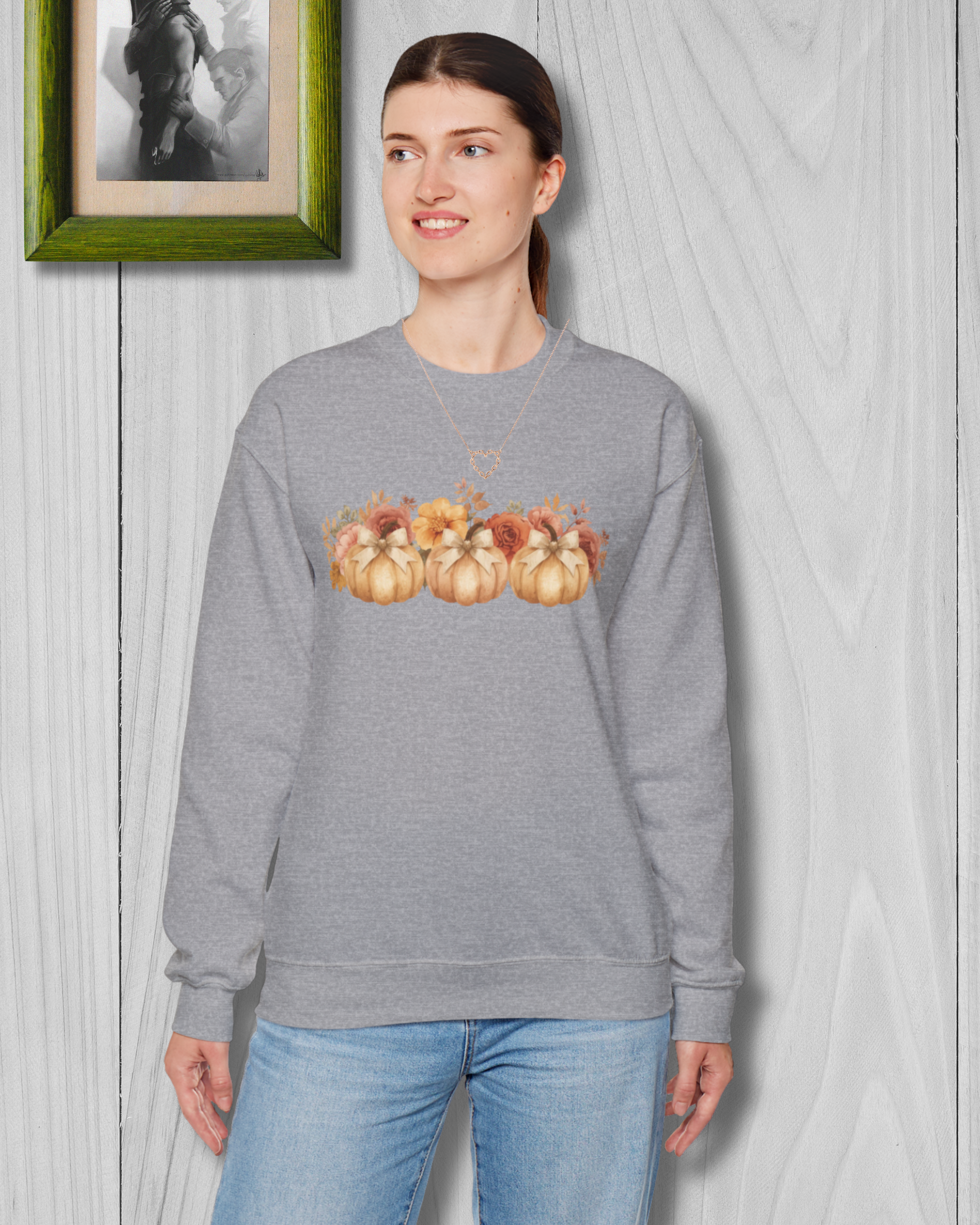 Pumpkin Floral Sweatshirt | Cozy Fall Crewneck | Autumn Gift, Thanksgiving Apparel, Casual Sweater, Harvest Decor, Seasonal Fashion