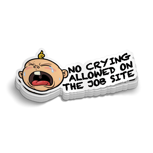 No Crying -  Hard Hat Decal