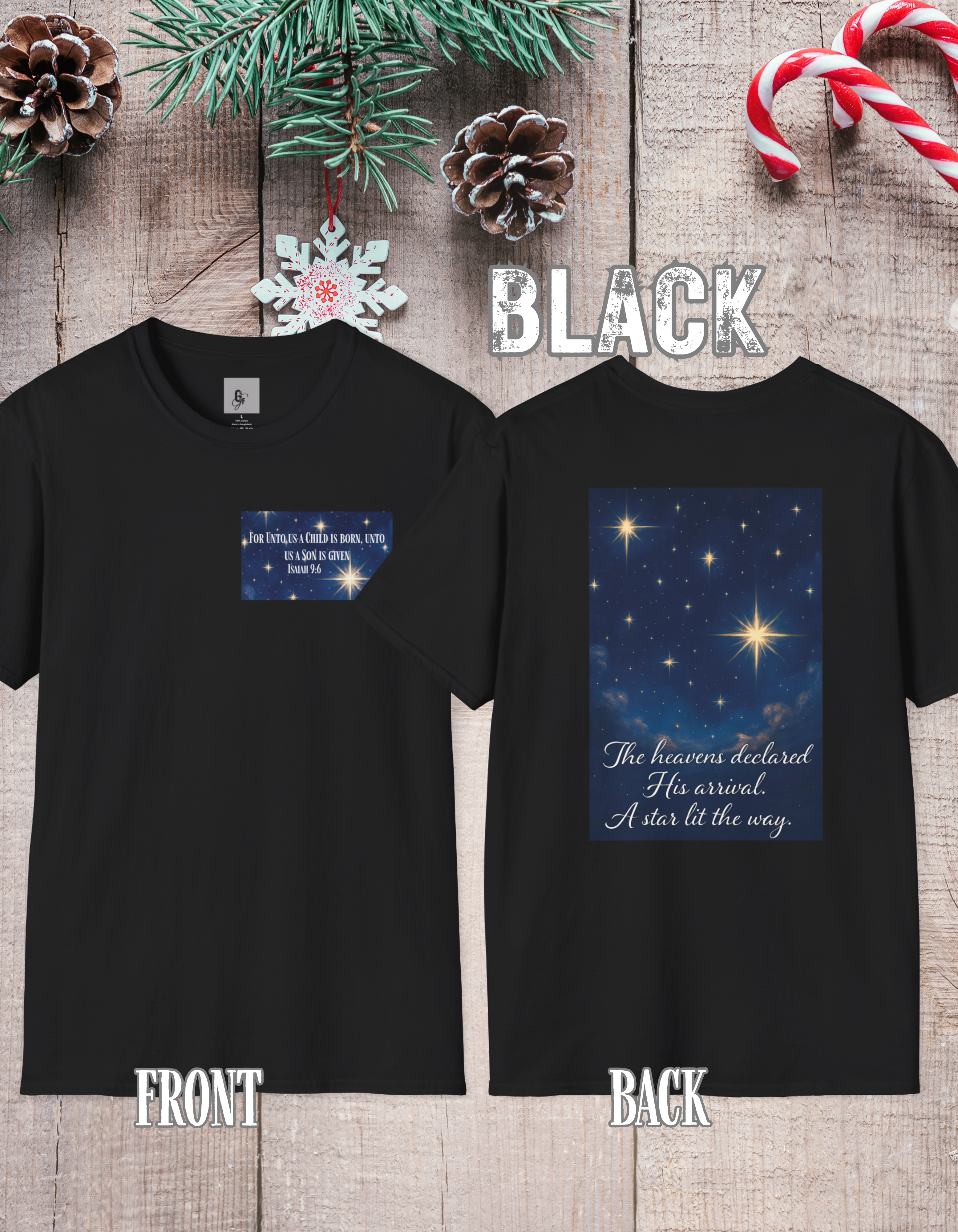 For Unto Us  T-Shirt - Perfect for Christmas, Christians, Birthday Gifts, Inspirational Fashion