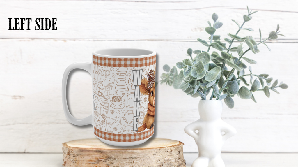Cozy Farmhouse Mug,  Wake Up Heffier! Cute Cow Coffee Cup, Rustic Kitchen Decor, Animal Lover Gift, Farmhouse Chic Mug
