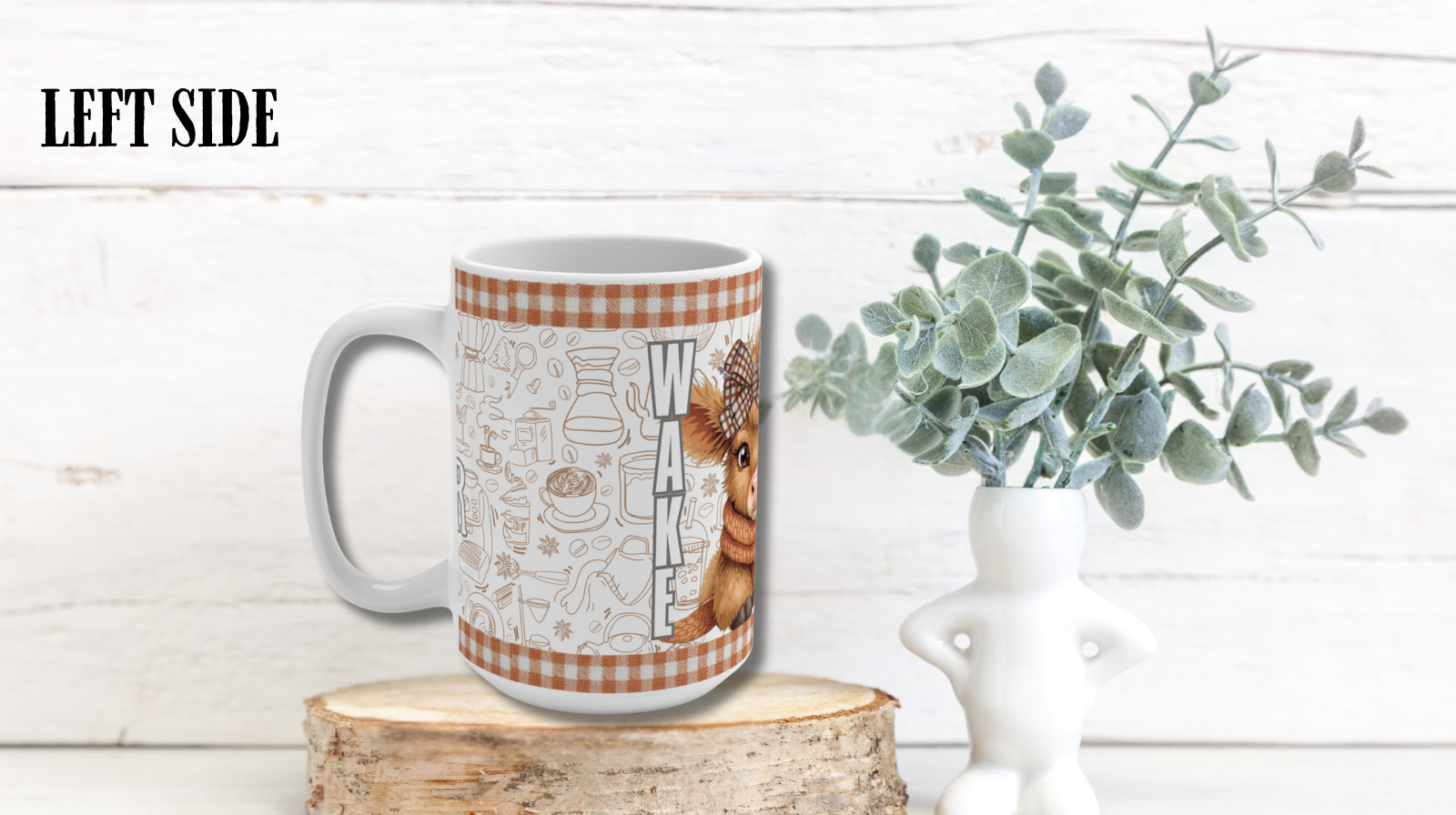 Cozy Farmhouse Mug,  Wake Up Heffier! Cute Cow Coffee Cup, Rustic Kitchen Decor, Animal Lover Gift, Farmhouse Chic Mug