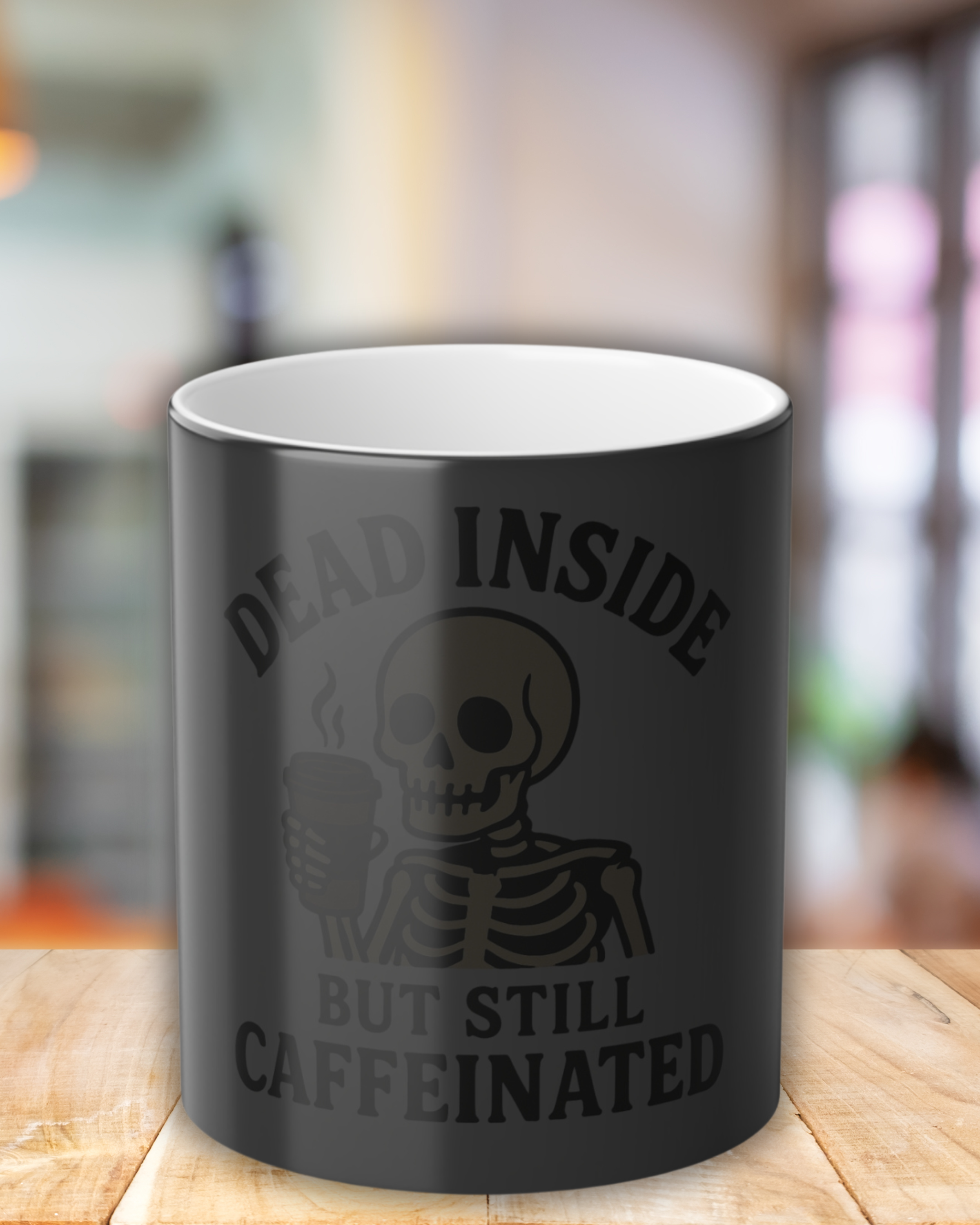 ☕️ Dead Inside but Still Caffeinated – Color Changing Mug (11 oz)