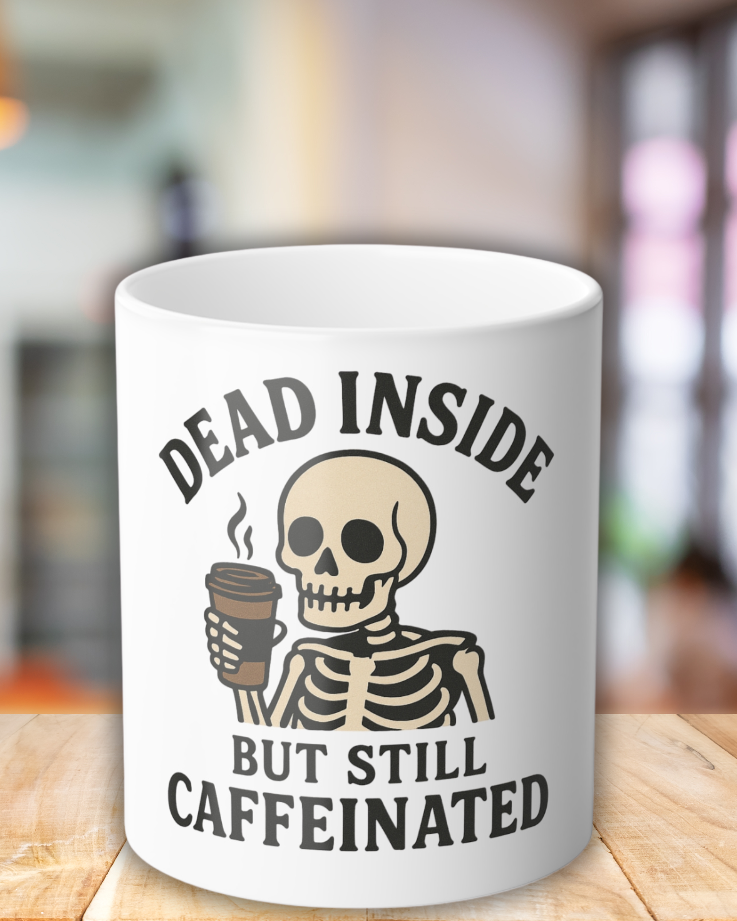 ☕️ Dead Inside but Still Caffeinated – Color Changing Mug (11 oz)