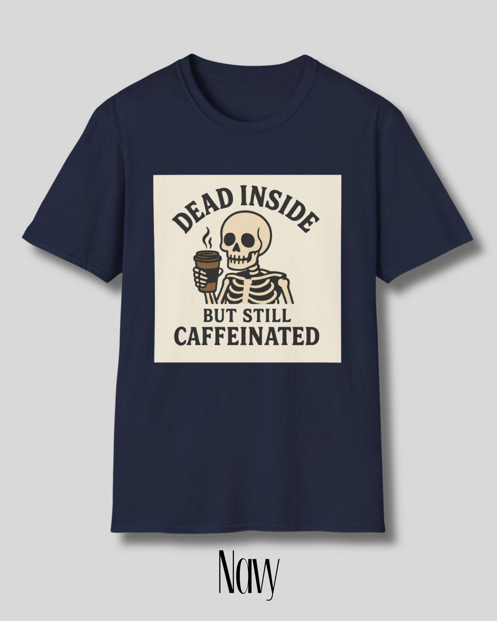 Caffeinated Skeleton Unisex Softstyle T-Shirt - Perfect for Coffee Lovers