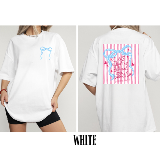 I Will Keep Walking By Faith Ribbon Graphic T-Shirt