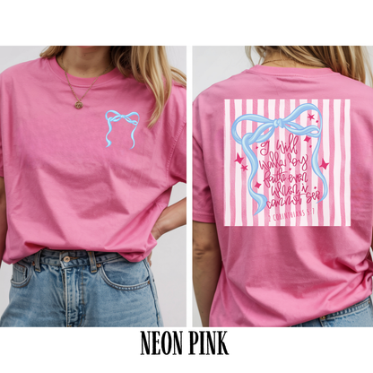 I Will Keep Walking By Faith Ribbon Graphic T-Shirt