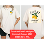 Amalfi Coast Lemon Capri Postcard T-Shirt, Front and Back Design, Comfort Colors 1717, sizes S-4X